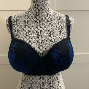 Torrid Black and Blue Lace Push Up Bra